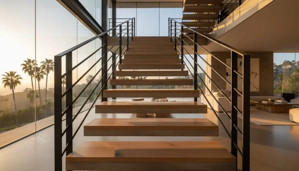 Old Railings, New Safety Standards: A Guide for Los Angeles Property Owners 7 Stair hand rails extension improving safety at the top and bottom of stairs in Los Angeles