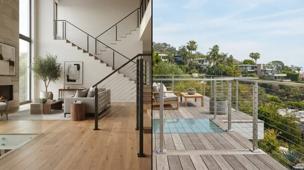 Indoor vs. Outdoor Cable Rail Systems for Beverly Hills 3 Indoor vs. Outdoor Cable Rail Systems for Beverly Hills